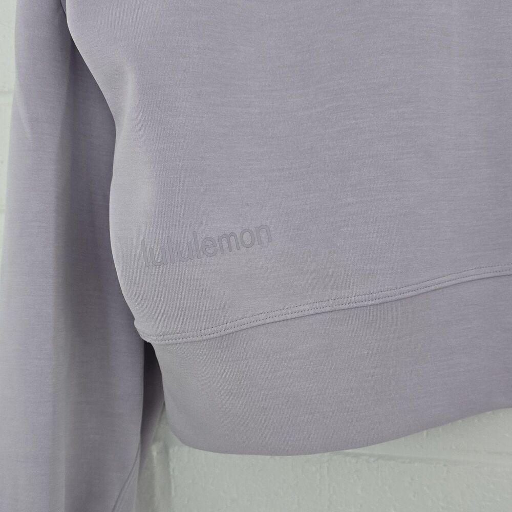 Lululemon Softstreme Perfectly Oversized Cropped Crew PURPLE ASH SIZE 4